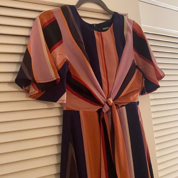 Lulus Holland Lavender Stripe Tie-Front Midi Dress - Picture 10 of 12